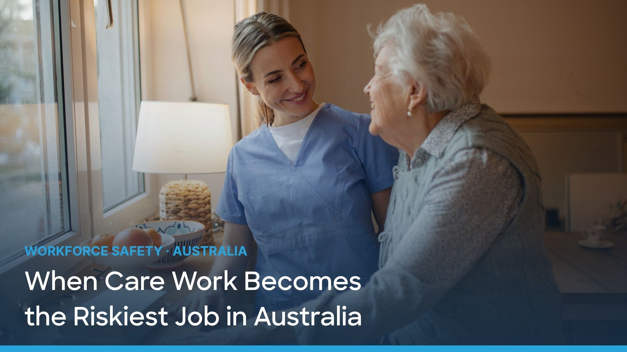 Image of community nurse and patient with text overlay
